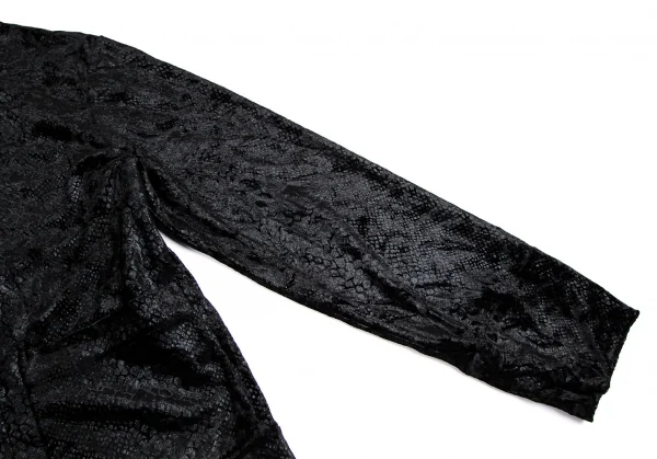 ブラックコムデギャルソンBLACK COMME des GARCONS パイソンプリントベロアチャイナジャケット 黒XS K-113651_006