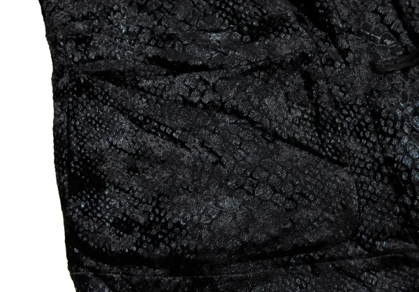 ブラックコムデギャルソンBLACK COMME des GARCONS パイソンプリントベロアチャイナジャケット 黒XS K-113651_009