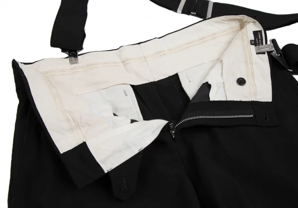 コムデギャルソン オムプリュスCOMME des GARCONS HOMME PLUS ウールワンショルダーアシンメトリーハーフパンツ 黒XS K-113658_009