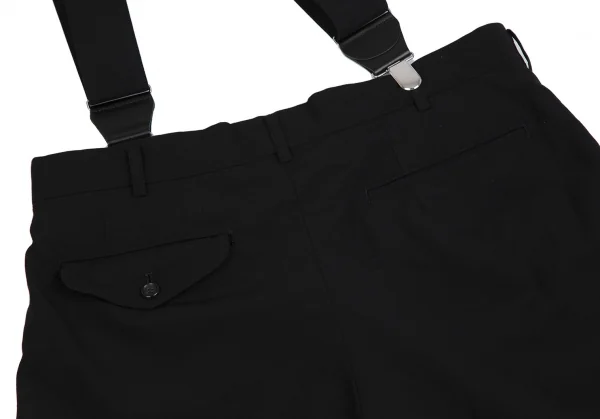 コムデギャルソン オムプリュスCOMME des GARCONS HOMME PLUS ウールワンショルダーアシンメトリーハーフパンツ 黒XS K-113658_014