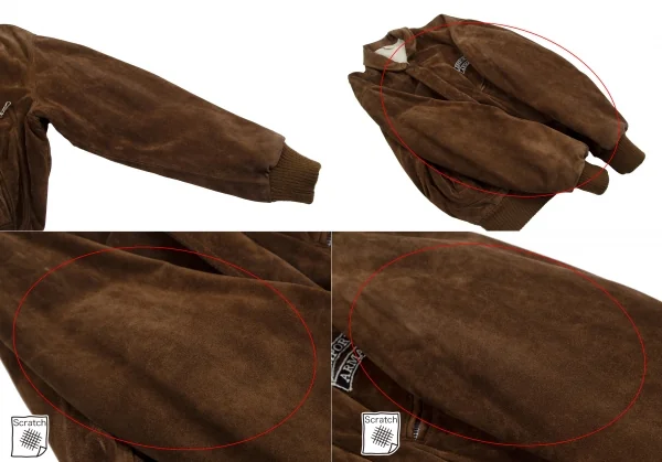 エンポリオアルマーニEMPORIO ARMANI スウェードパイロットジャケット 茶48 K-113669_010