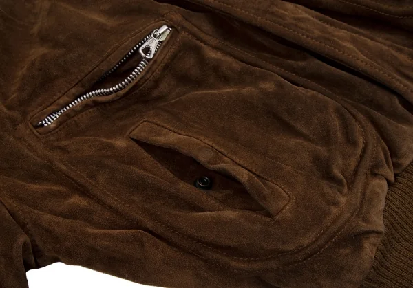 エンポリオアルマーニEMPORIO ARMANI スウェードパイロットジャケット 茶48 K-113669_014