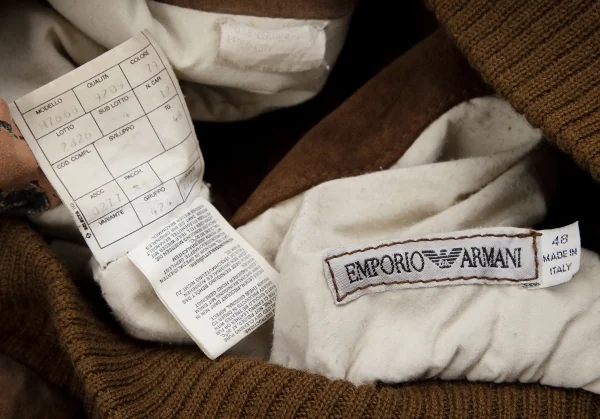 エンポリオアルマーニEMPORIO ARMANI スウェードパイロットジャケット 茶48 K-113669_019