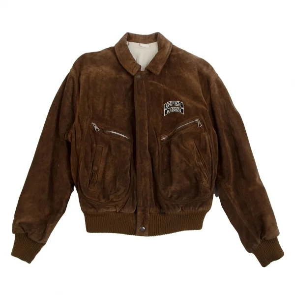 エンポリオアルマーニEMPORIO ARMANI スウェードパイロットジャケット 茶48 K-113669_006