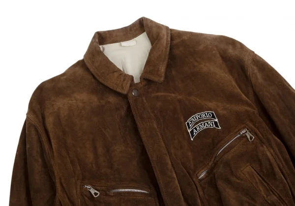 エンポリオアルマーニEMPORIO ARMANI スウェードパイロットジャケット 茶48 K-113669_007