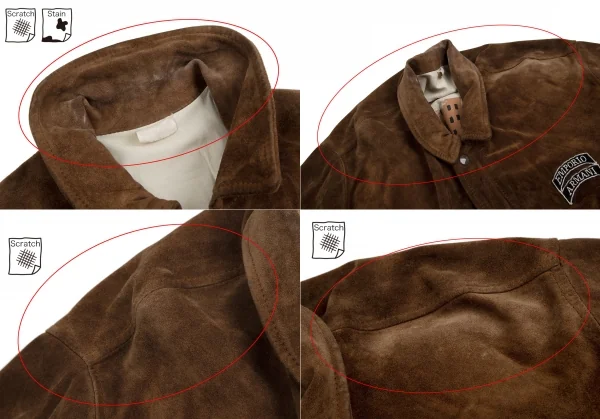 エンポリオアルマーニEMPORIO ARMANI スウェードパイロットジャケット 茶48 K-113669_008