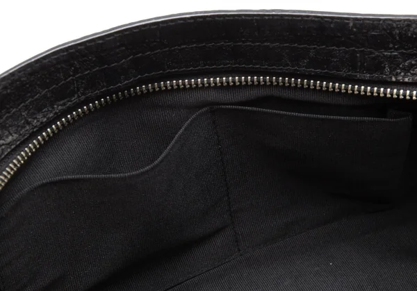 ジャンポールゴルチエJean Paul GAULTIER クロコ型押しレザーショルダーバッグ 黒 K-113683_018