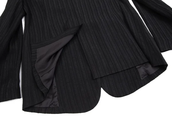 ツモリチサトTSUMORI CHISATO シャドーリップルストライプジャケット 黒M K-113689_014