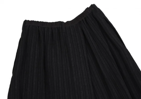 ツモリチサトTSUMORI CHISATO シャドーリップルストライプハーフラップワイドパンツ 黒M K-113690_011