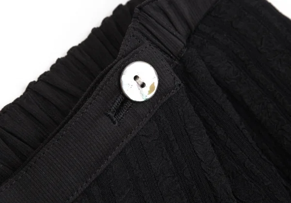 ツモリチサトTSUMORI CHISATO シャドーリップルストライプハーフラップワイドパンツ 黒M K-113690_004