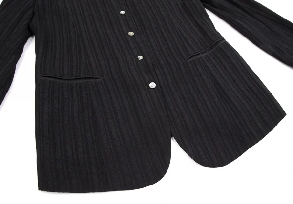 ツモリチサトTSUMORI CHISATO シャドーリップルストライプセットアップスーツ 黒M K-113691_010