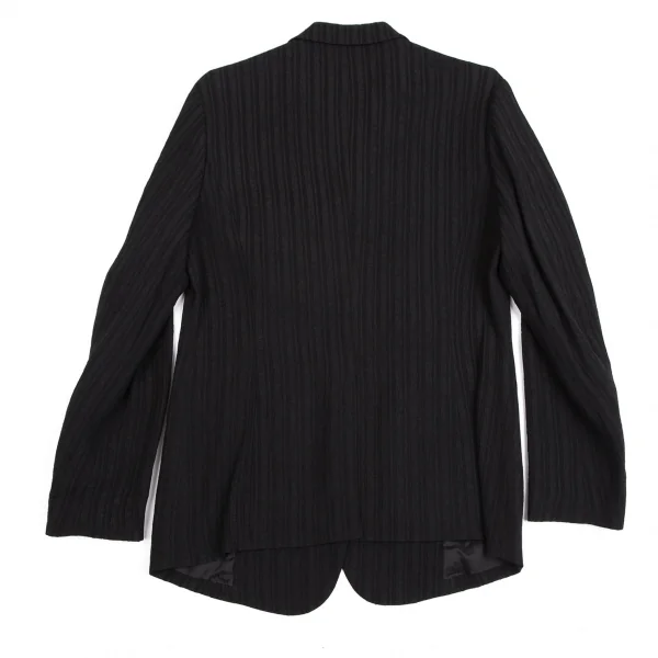 ツモリチサトTSUMORI CHISATO シャドーリップルストライプセットアップスーツ 黒M K-113691_012