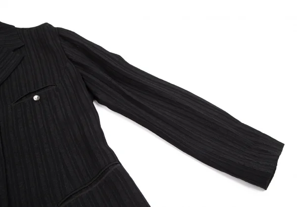 ツモリチサトTSUMORI CHISATO シャドーリップルストライプセットアップスーツ 黒M K-113691_007