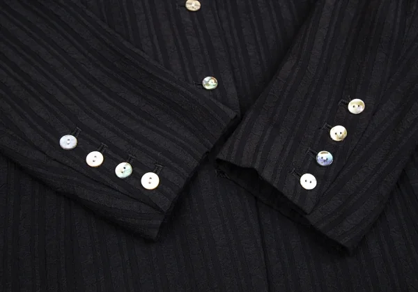 ツモリチサトTSUMORI CHISATO シャドーリップルストライプセットアップスーツ 黒M K-113691_008