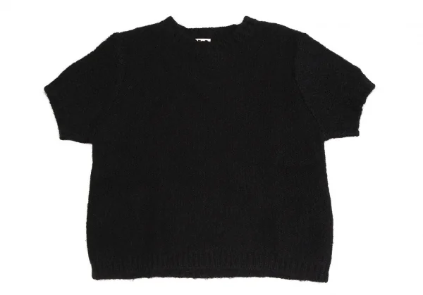 ジャンポールゴルチエJean Paul GAULTIER PARIS ウールアクリル半袖ニットセーター 黒48 K-113701_002