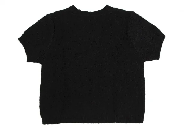 ジャンポールゴルチエJean Paul GAULTIER PARIS ウールアクリル半袖ニットセーター 黒48 K-113701_007
