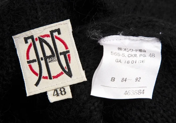ジャンポールゴルチエJean Paul GAULTIER PARIS ウールアクリル半袖ニットセーター 黒48 K-113701_009