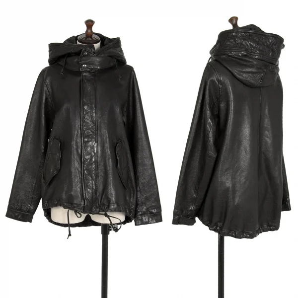 エヌシービーニートカプリスブランドNCB neat caprice brand フード着脱レザージャケット 黒S K-113707_001