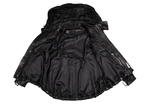 エヌシービーニートカプリスブランドNCB neat caprice brand フード着脱レザージャケット 黒S K-113707_012