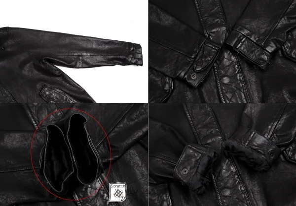 エヌシービーニートカプリスブランドNCB neat caprice brand フード着脱レザージャケット 黒S K-113707_006