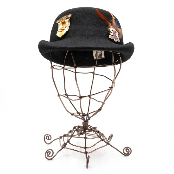 カシラCA4LA エンブレムウールチロリアンハット 黒 K-113710_002