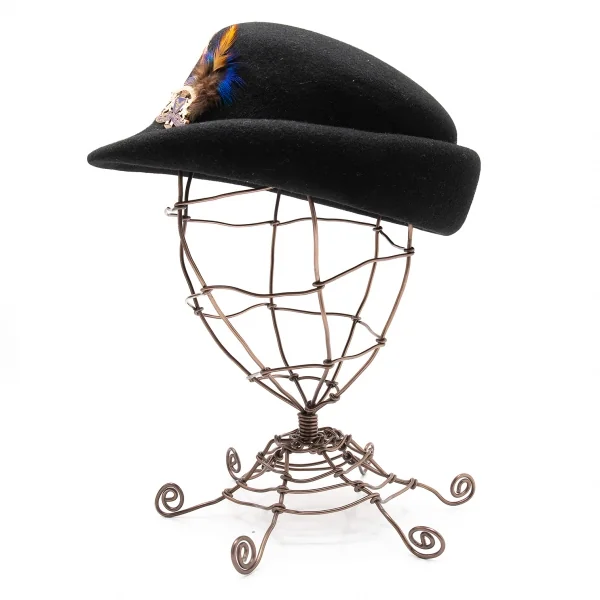 カシラCA4LA エンブレムウールチロリアンハット 黒 K-113710_003