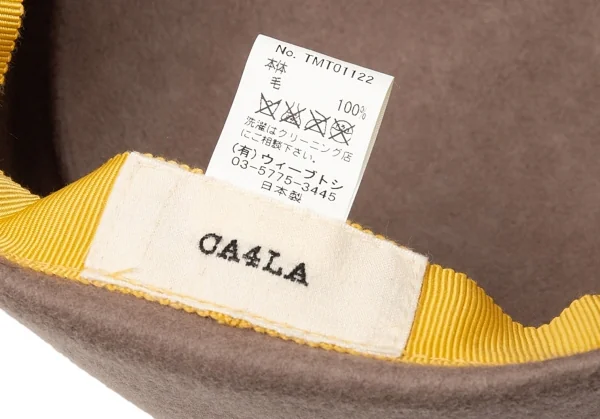 カシラCA4LA リボンデザインウールフェルトキャップ モカ K-113711_010
