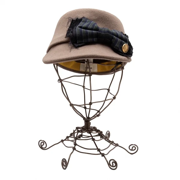 カシラCA4LA リボンデザインウールフェルトキャップ モカ K-113711_002