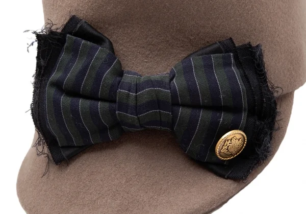 カシラCA4LA リボンデザインウールフェルトキャップ モカ K-113711_006