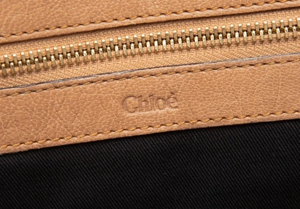 クロエChloe メタルデザインレザー2wayバック 茶 K-113713_020