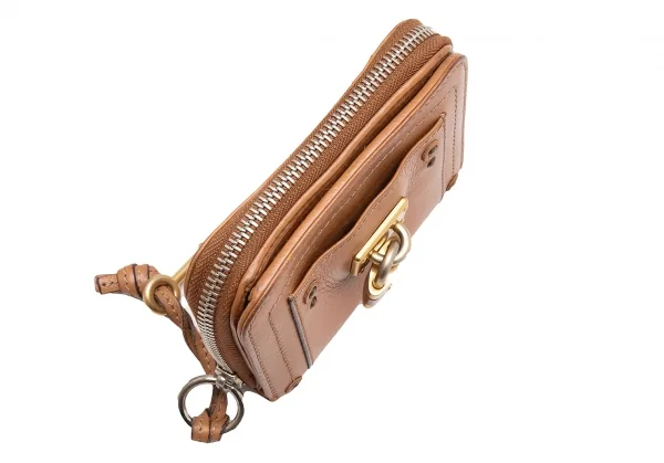 クロエChloe パディントンカデナウォレット 茶 K-113717_010