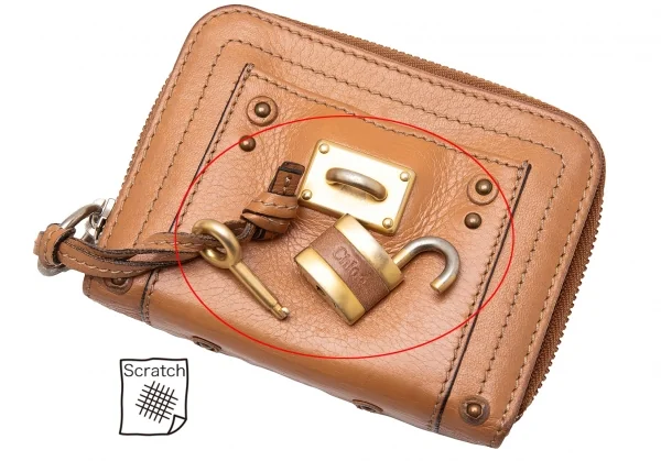 クロエChloe パディントンカデナウォレット 茶 K-113717_011