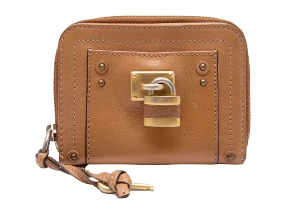 クロエChloe パディントンカデナウォレット 茶 K-113717_002