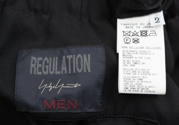 レギュレーション ヨウジヤマモトメンREGULATION Yohji Yamamoto MEN セルロースツイルカラスパンツ 黒2 K-113722_016