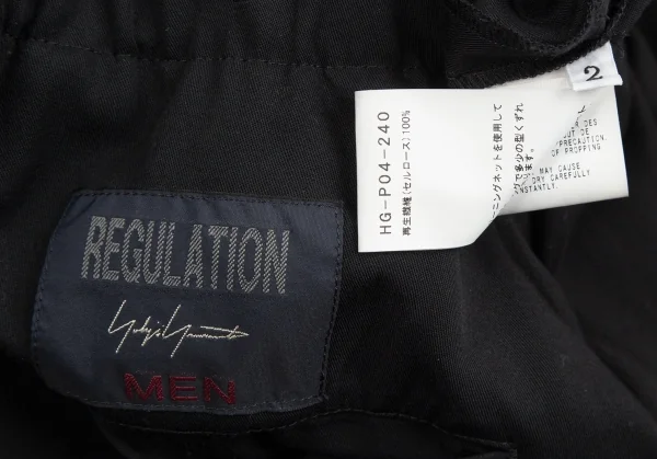 レギュレーション ヨウジヤマモトメンREGULATION Yohji Yamamoto MEN セルロースツイルカラスパンツ 黒2 K-113722_017