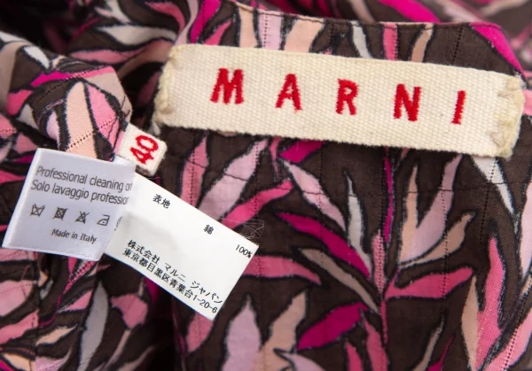 MARNI Gather Waist Botanical Print Tops K-113747_014