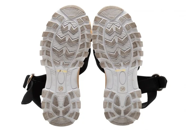 ジェフリーキャンベルJeffrey Campbell スニーカーソールドッキングプラットフォームサンダル 黒ベージュ白38(24cm位) K-113758_010