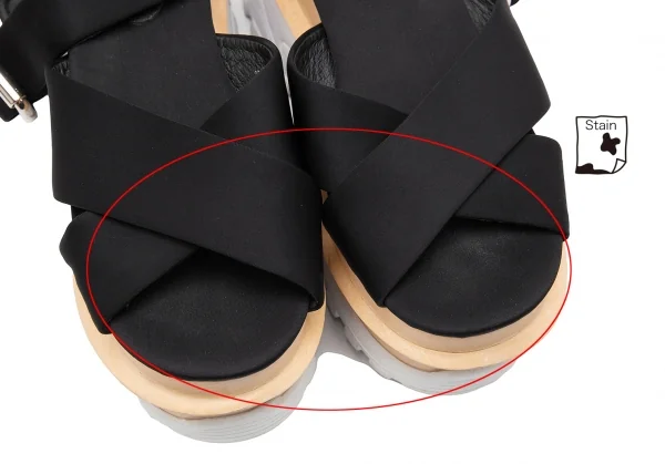 ジェフリーキャンベルJeffrey Campbell スニーカーソールドッキングプラットフォームサンダル 黒ベージュ白38(24cm位) K-113758_007