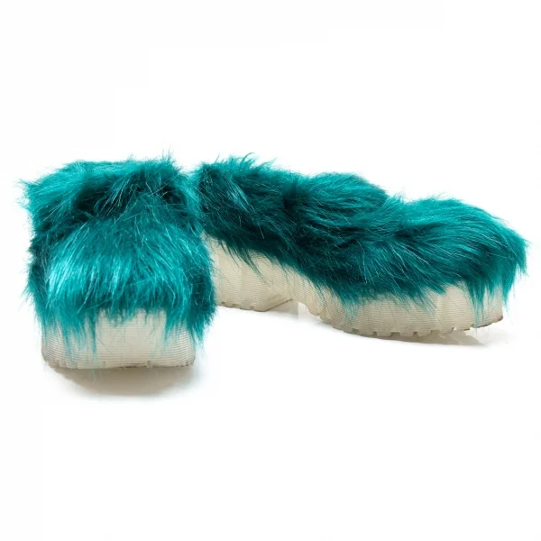 ジェフリーキャンベルJeffrey Campbell モンスターファープラットフォームシューズ ブルーグリーン37(23.5) K-113760_001