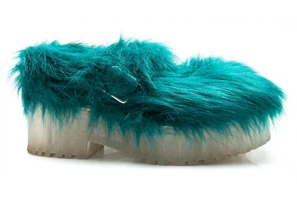 ジェフリーキャンベルJeffrey Campbell モンスターファープラットフォームシューズ ブルーグリーン37(23.5) K-113760_010