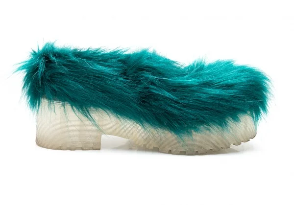 ジェフリーキャンベルJeffrey Campbell モンスターファープラットフォームシューズ ブルーグリーン37(23.5) K-113760_011