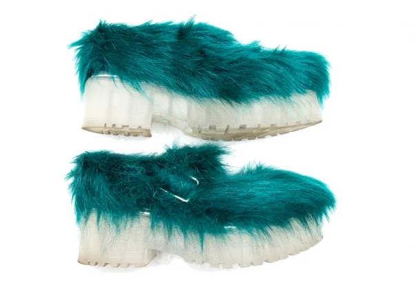 ジェフリーキャンベルJeffrey Campbell モンスターファープラットフォームシューズ ブルーグリーン37(23.5) K-113760_003