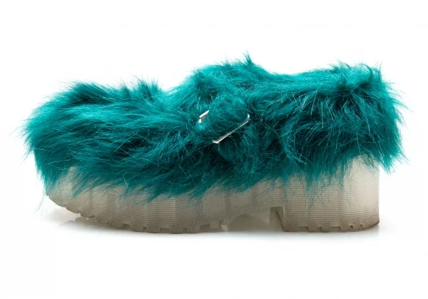 ジェフリーキャンベルJeffrey Campbell モンスターファープラットフォームシューズ ブルーグリーン37(23.5) K-113760_009