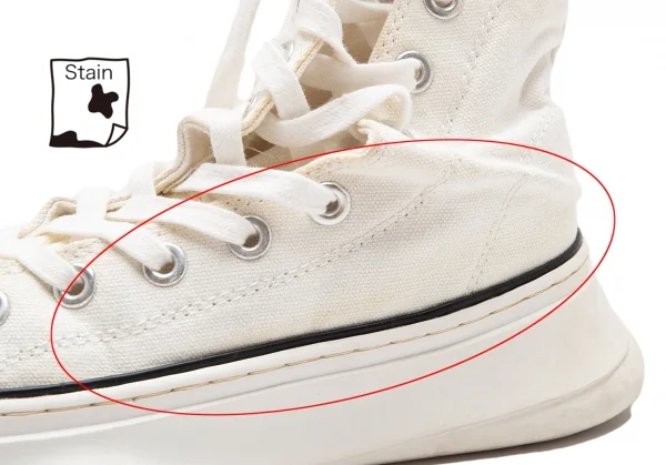 リミフゥ×ミハラヤスヒロLIMI feu×MIHARA YASUHIRO ねじれキャンバスハイカットスニーカー 白37(23.5) K-113763_010