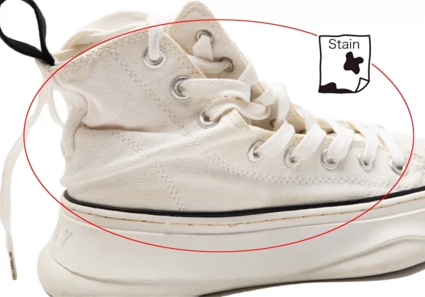 リミフゥ×ミハラヤスヒロLIMI feu×MIHARA YASUHIRO ねじれキャンバスハイカットスニーカー 白37(23.5) K-113763_011