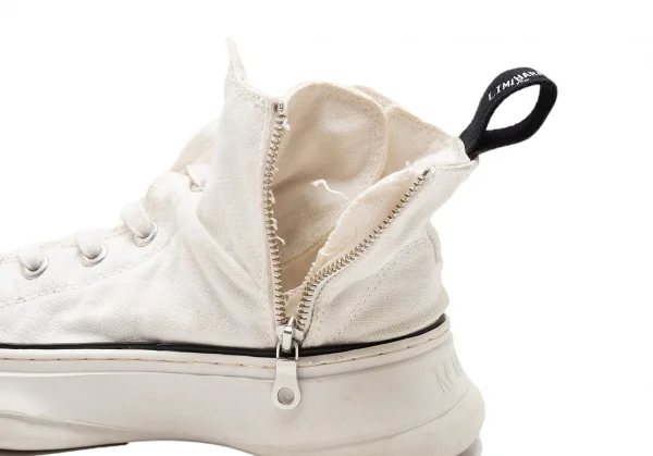 リミフゥ×ミハラヤスヒロLIMI feu×MIHARA YASUHIRO ねじれキャンバスハイカットスニーカー 白37(23.5) K-113763_012