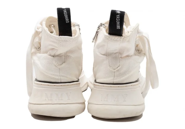 リミフゥ×ミハラヤスヒロLIMI feu×MIHARA YASUHIRO ねじれキャンバスハイカットスニーカー 白37(23.5) K-113763_013