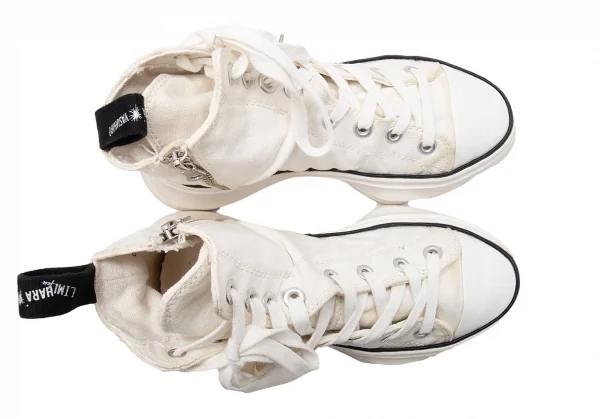 リミフゥ×ミハラヤスヒロLIMI feu×MIHARA YASUHIRO ねじれキャンバスハイカットスニーカー 白37(23.5) K-113763_002