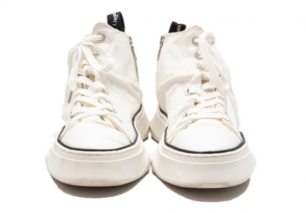 リミフゥ×ミハラヤスヒロLIMI feu×MIHARA YASUHIRO ねじれキャンバスハイカットスニーカー 白37(23.5) K-113763_004