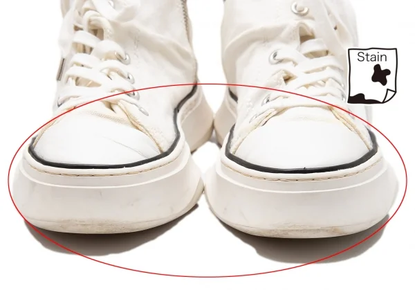 リミフゥ×ミハラヤスヒロLIMI feu×MIHARA YASUHIRO ねじれキャンバスハイカットスニーカー 白37(23.5) K-113763_005